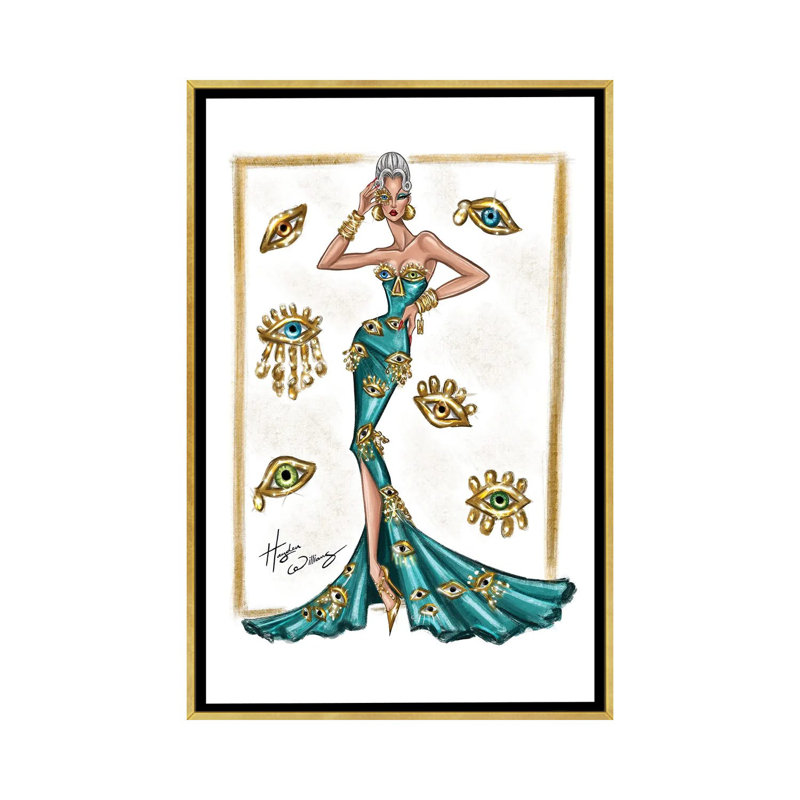 «All Eyes on Her», reproduction d'art sur toile encadrée, H 48 po x l 32 po, Doré