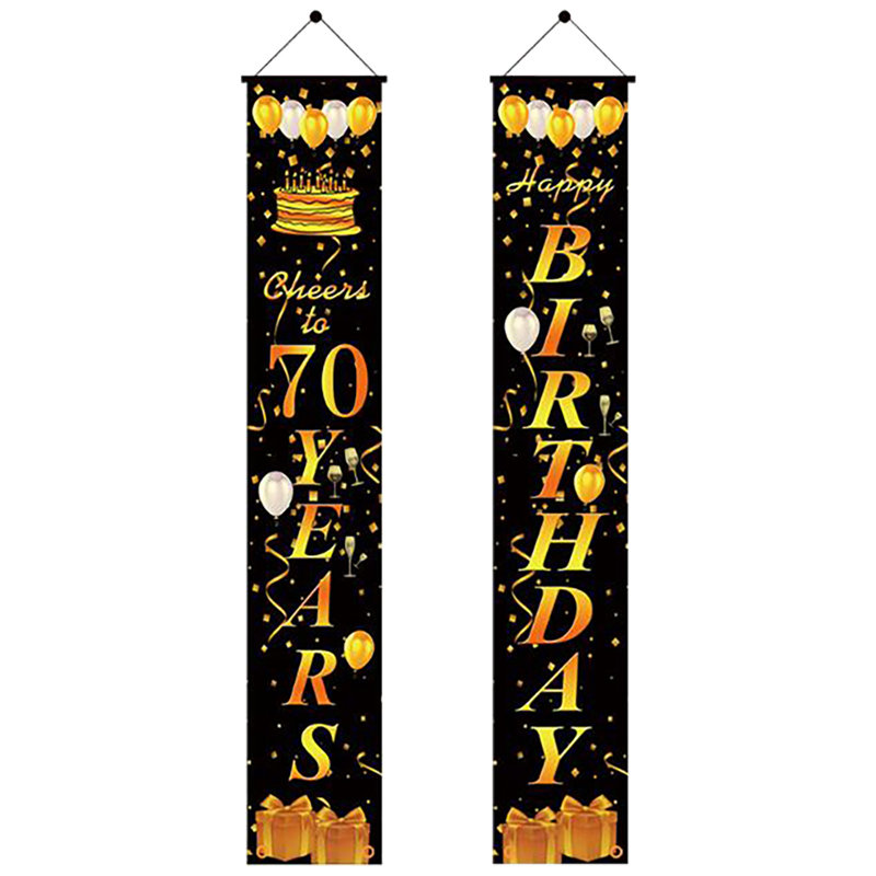 Bannière de rideau kbndieu Birthday Couplet Happy Birthday, F
