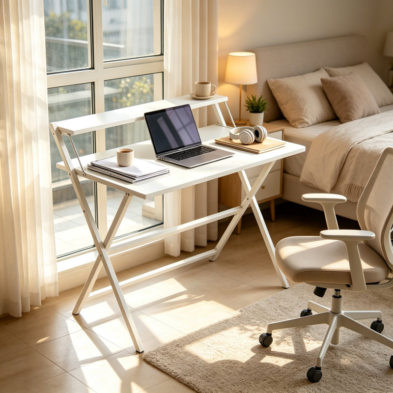 Steel Computer Desk, White