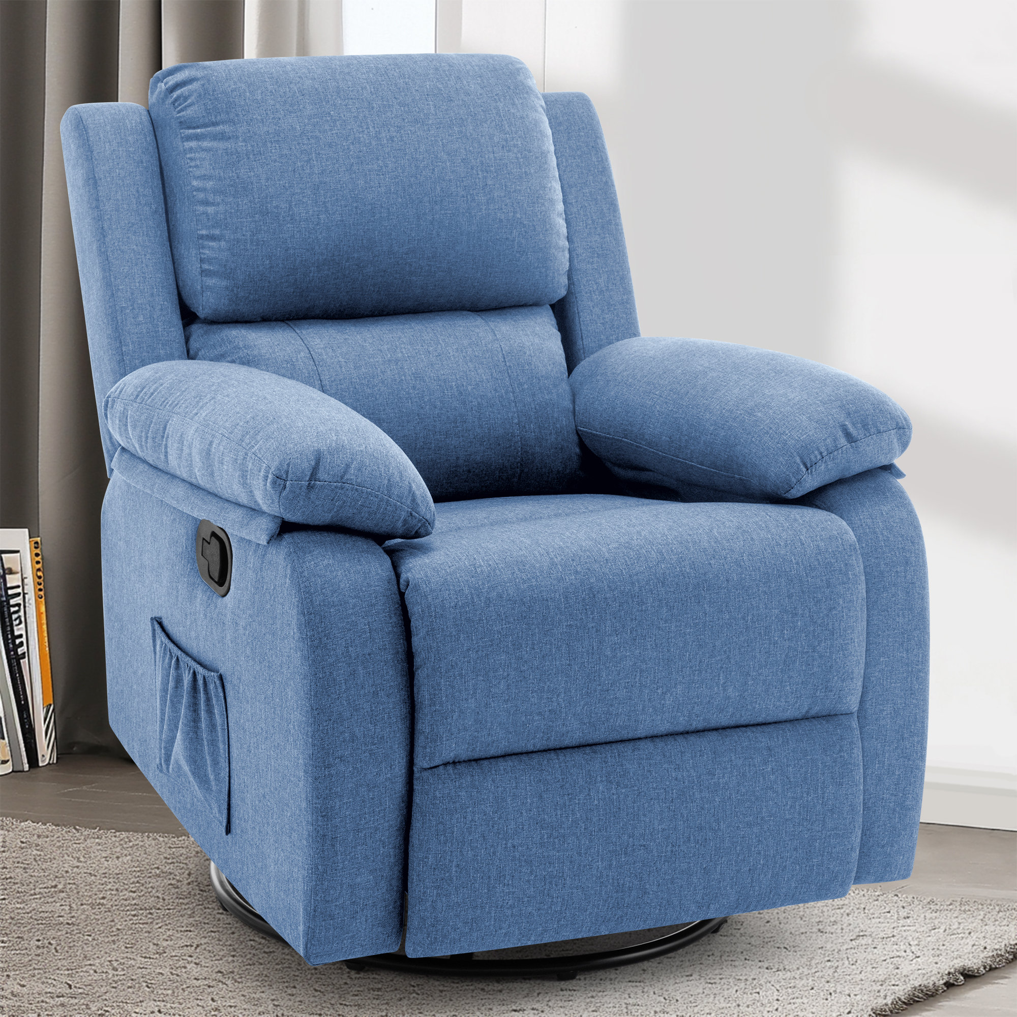 Ebern Designs Recliner Chair, 360 Swivel Rocker Chair For Adults, Small