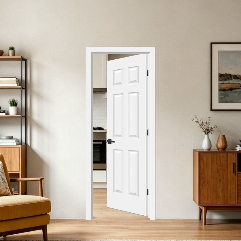 Porte intérieure en bois 6 panneaux Prehung, Left, 18" x 80”