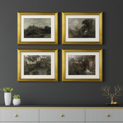 Vintage Landscape LV  -4 Piece Set of Framed Prints