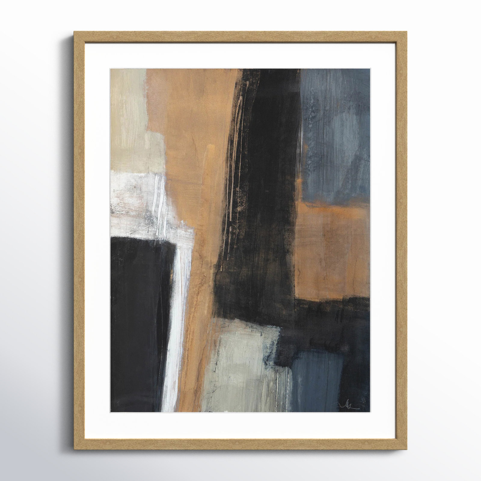 Metallic Slate I by Casa Fine Arts, 29.5" H x 23.5" W x 1.25" D, Natural Woodgrain Picture Framed