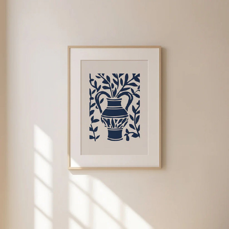 Abstract Blueflower Print, 40cm H x 30cm W