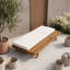 Chaise longue d'extérieur en bois avec coussin-133231176