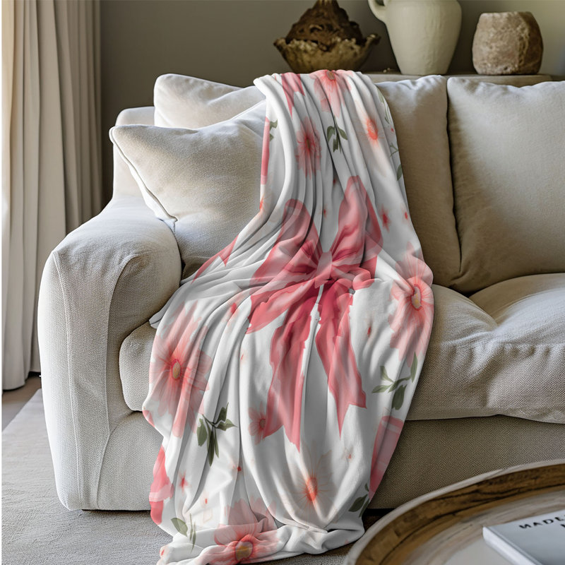 Floral Delight - couverture en sherpa de qualité supérieure 1 pièce, L 60 po x L 80 po