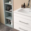 Meuble-lavabo mural en bois avec tiroirs doubles, système de fermeture en douceur, lavabo en céramique - créez un espace de salle de bain moderne et minimaliste!-115922331-115922332