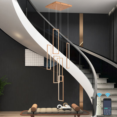 Keysha 6-Light Aluminum Dimmable Chandelier with Integrated LED