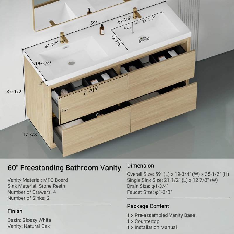 Meuble-lavabo flottant Clark