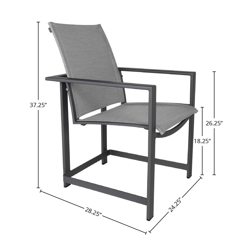 Studio Outdoor Dining Armchair, Carbon Black, Augustine Silver