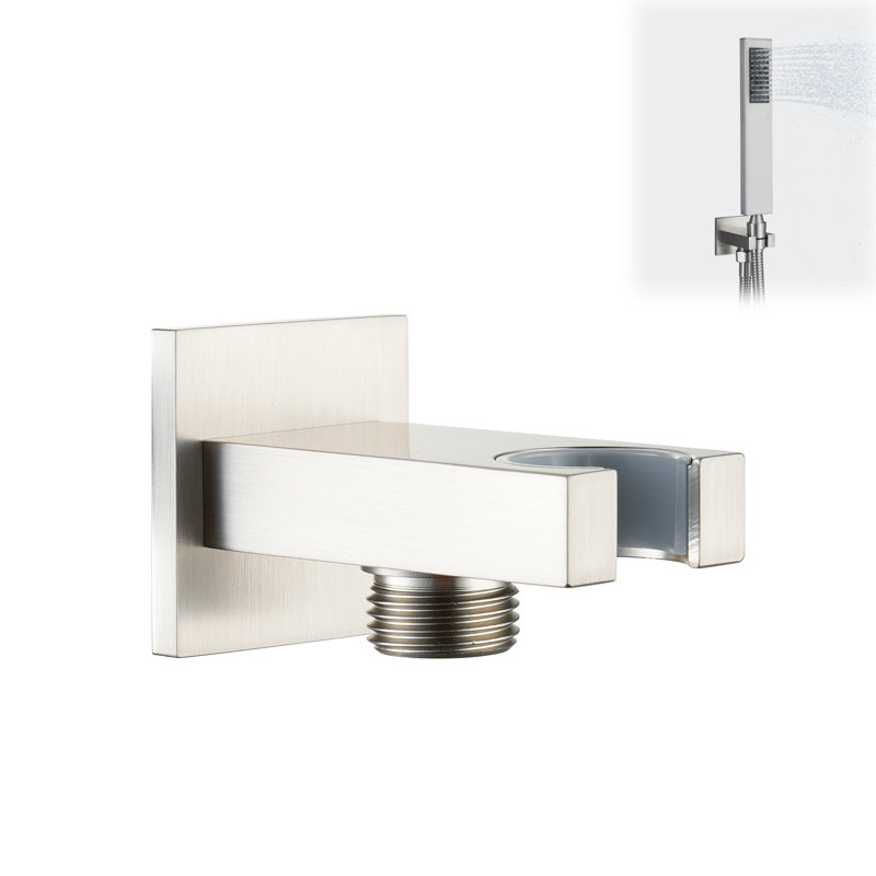 Douche plate en laiton avec couvercle décoratif, Nickel brossé