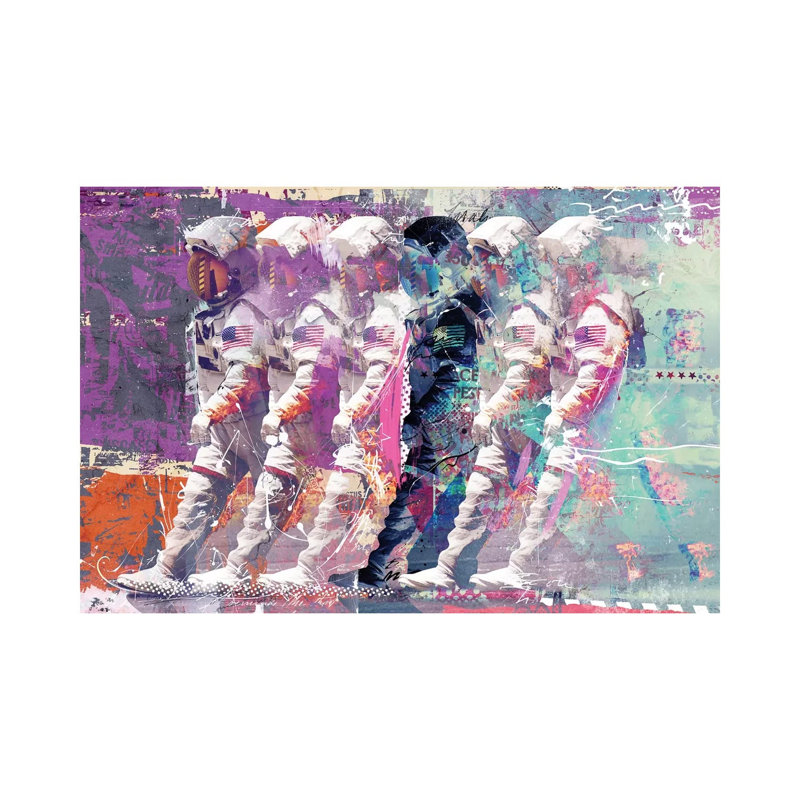 Astronauts by Teis Albers - Print on Canvas, 66.04 cm H x 45.72 cm W x 1.91 cm D, Wrapped Canvas