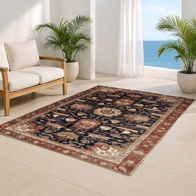 Tapis d'intérieur et d'extérieur brun Persian