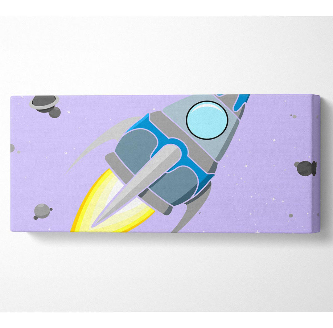 Rocket Ship Lilac - Leinwanddrucke auf Wrapped Canvas