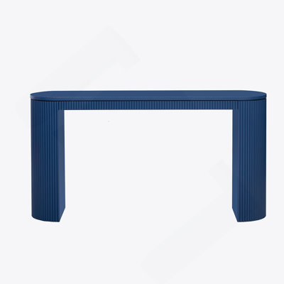 Curved Design Console Table With Distinctive Vertical Stripe Design, Perfect For Enhancing Home Decor And Adding Functionality
