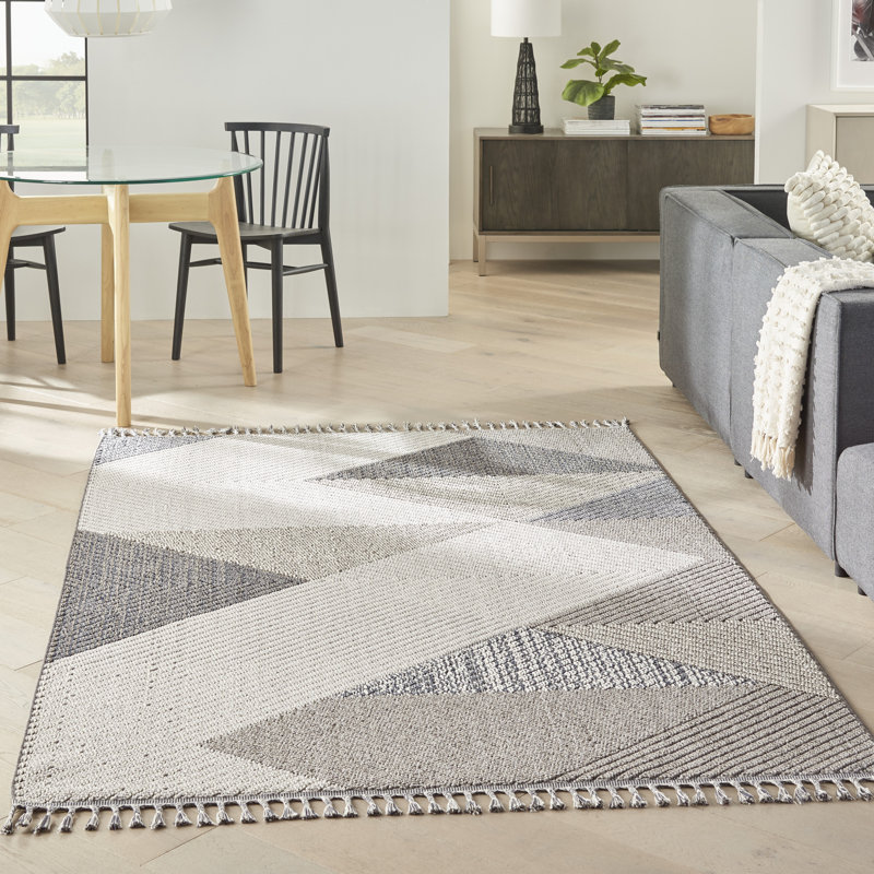Tapis gris contemporain Mabelle, Rectangle 4 pi x 6 pi 2 po