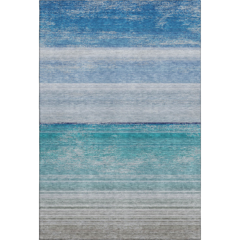 Premium Machine Washable Alijah AMF1252 Stripes Rug, Rectangle 10' x 14'