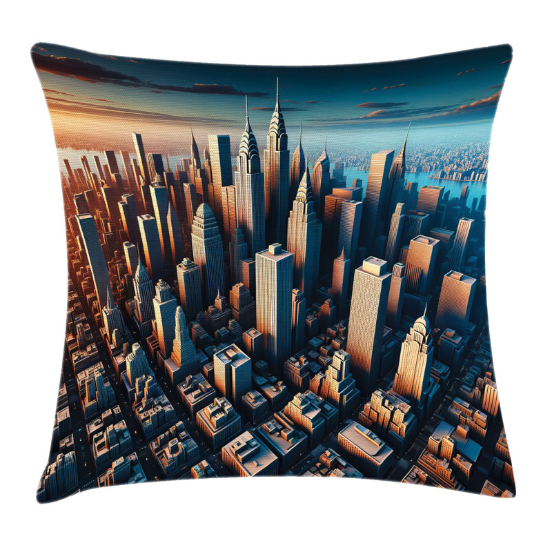 Cityscape Pillow Cover, 20"H x 20"W