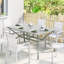Rectangular Metal Outdoor Dining Table With Umbrella Hole , 150cm cm W 90cm cm D