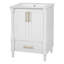 Armoire de salle de bain avec tiroir et dossier ouvert-576703247