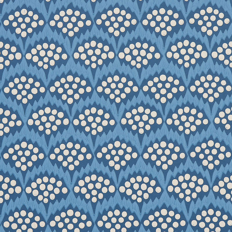 Papier peint Schumacher x Neisha Crosland Pollen, Bleu français
