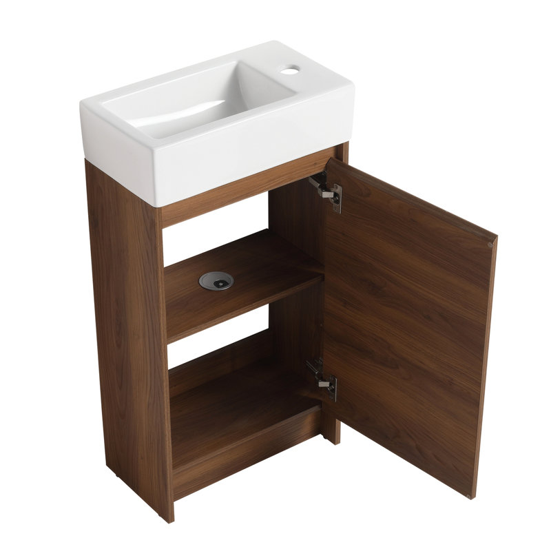 Ensemble de meuble-lavabo simple 18,2 po avec comptoir en céramique Jakeryan