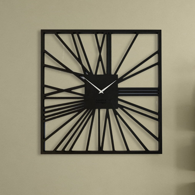 Solid Wood Wall Clock, 80cm H x 80cm W x 2cm D
