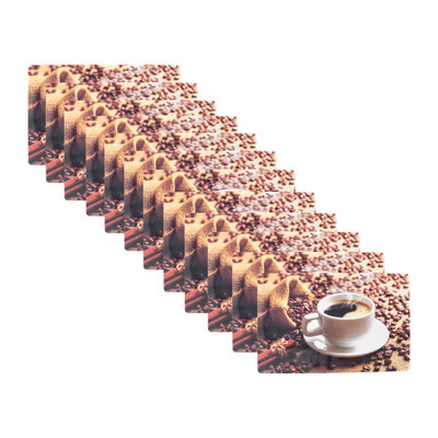 Napperon en plastique - tasse de café frais - ensemble de 12
