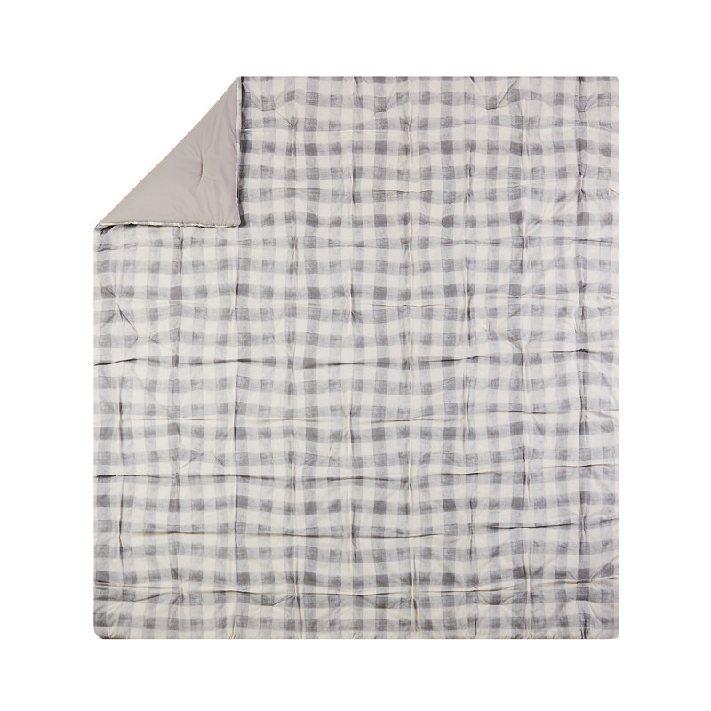 Sateen Box Stitch Striped Comforter, King Comforter + 2 Shams + 2 Throw Pillows