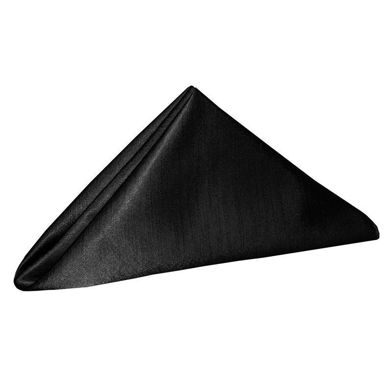 Yulia Silk Square Napkin, Black, 17" x 17"