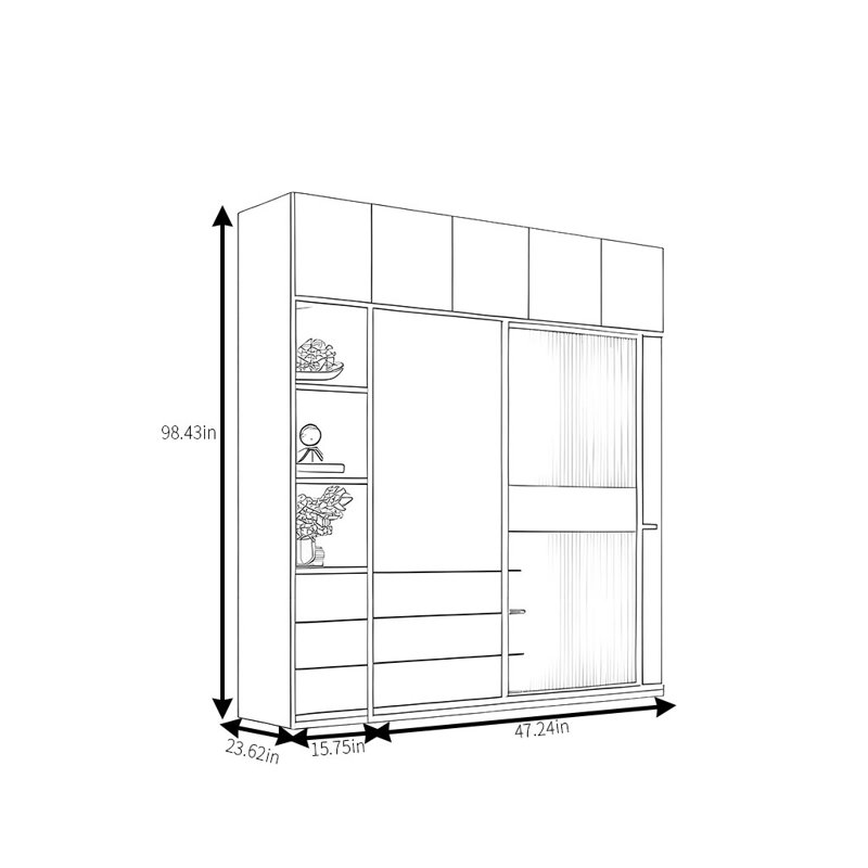Armoire moderne, simple, pratique, élégante et élégante, H 99 po x l 63 po x P 24 po