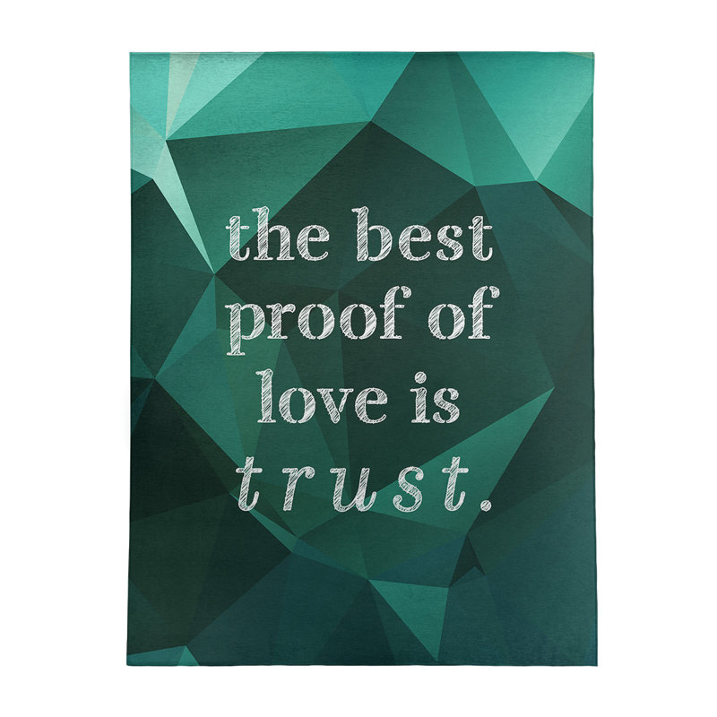 Tapis en simili-gemme love & trust quote, Rectangle 5 pi x 7 pi