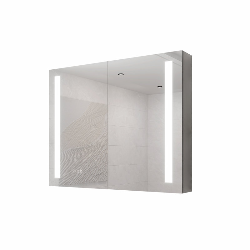 Genessis 36'' W 30'' H Surface Frameless Medicine Cabinet Mirror 3