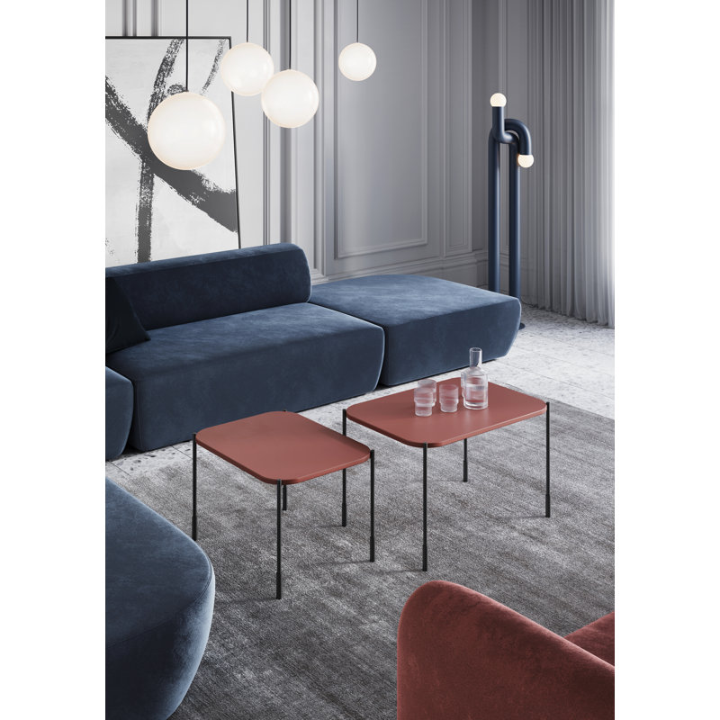 Four Leg Coffee Table, Burgundy, 40cm H x 60cm L x 45cm W