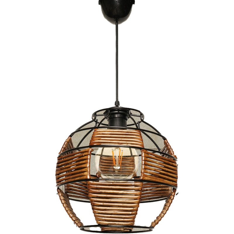 Luminaire suspendu sphère 1 lumière Romain, Bronze