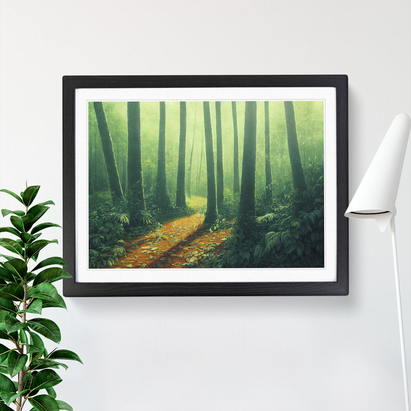 Stimulating Summer Forest - Framed Print, Black Framed, 46cm H x 64cm W x 2cm D