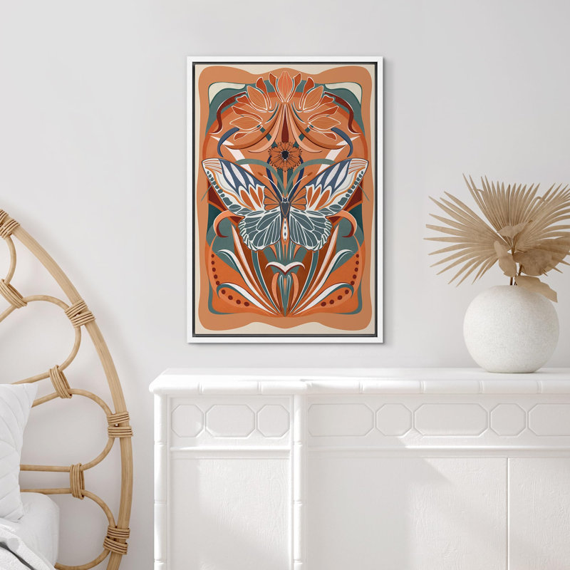 Animaux, animaux, papillons et fleurs, Cadre flottant blanc, H 36 po x l 24 po