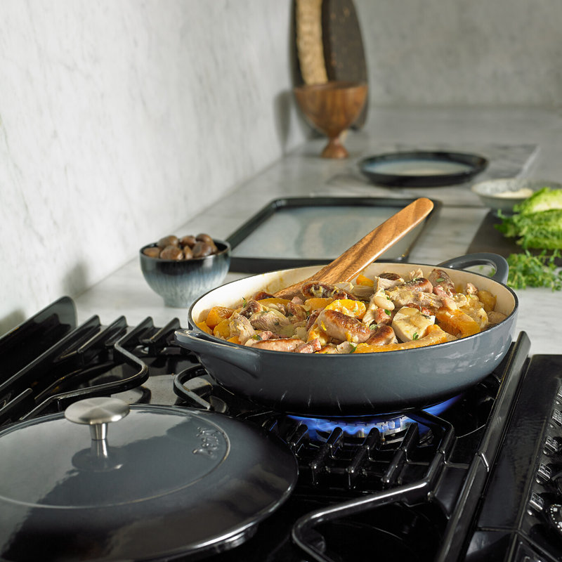 Denby 3.8L / 30cm Cast Iron Round Shallow Casserole, Halo Grey
