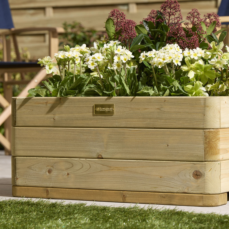 Wood Planter Box, 30 cm H x 70 cm W x 40 cm D