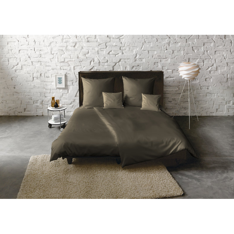 Uni-Colours 100% Cotton 200 TC Duvet Cover Set, 200 x 220cm Duvet Cover + 1 Pillowcase, Espresso