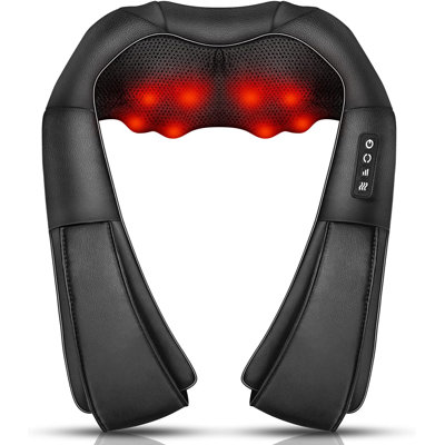Neck Massager, Deep Tissue 3D Kneading, By Ikristin, Portable, With Heat, Shiatsu Massager For Neck, Back, Shoulder, Foot And Leg, At Home And Car, Suitable For Women And Men (Black)