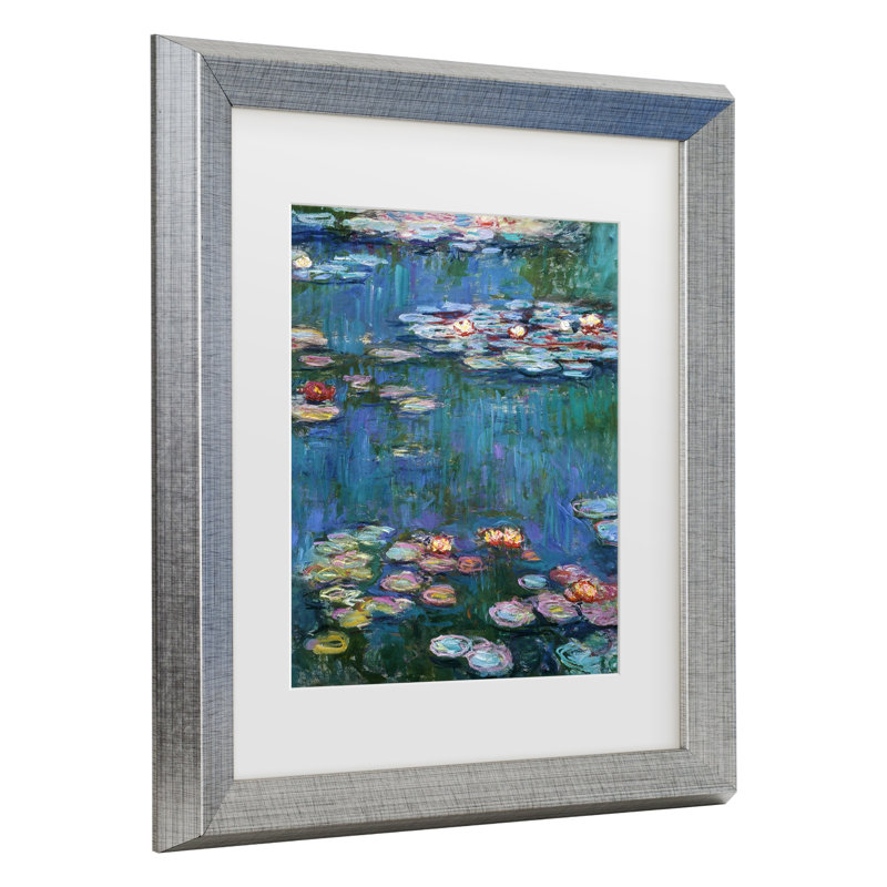 Claude Monet, «Waterlilies Classic», art encadré mat, Argent, H 17,5 po x l 14,5 po x P 0,75 po