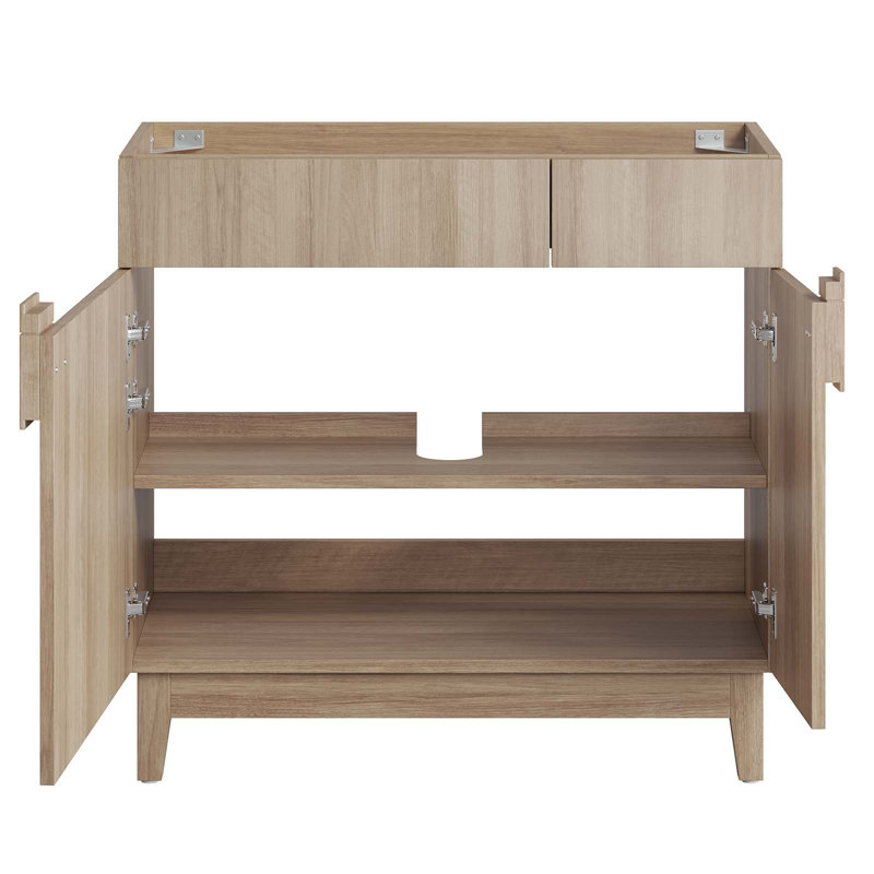 Base de meuble-lavabo simple 35 po Modway Miles seulement, Chêne