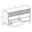 Ensemble de chambre à coucher 2 pièces en bois massif avec commode double et commode Granville-91028849