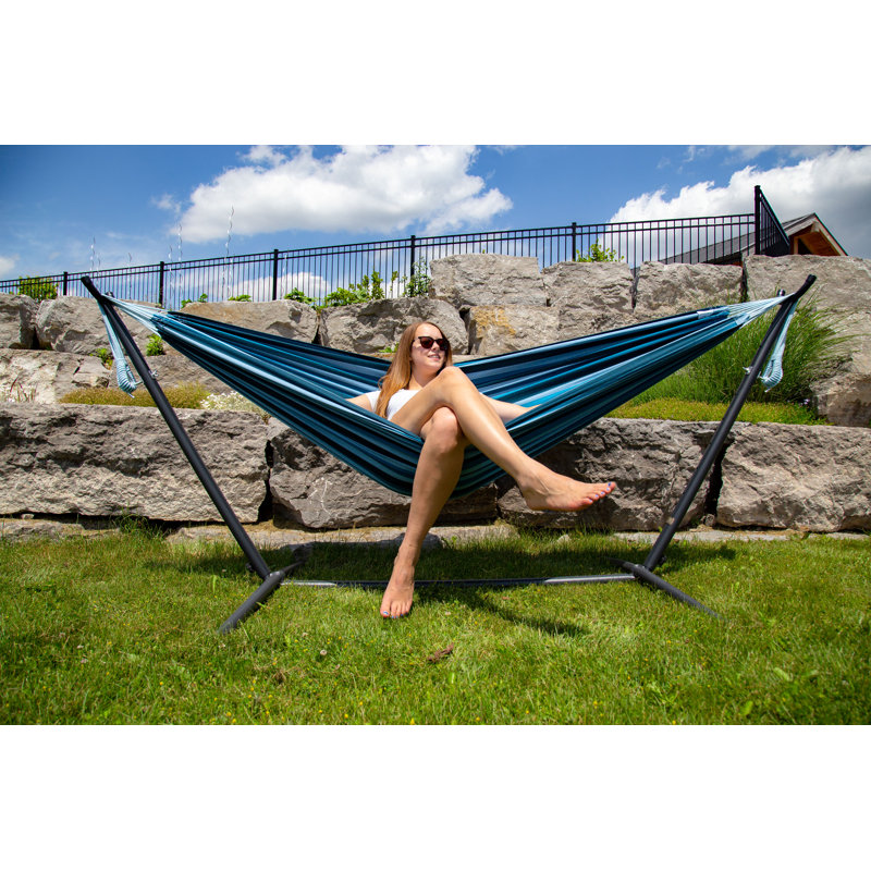 Emmaline Double Hammock with Stand, Blue Lagoon