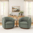 Seraphina Top Grain Leather Swivel Barrel Chair
