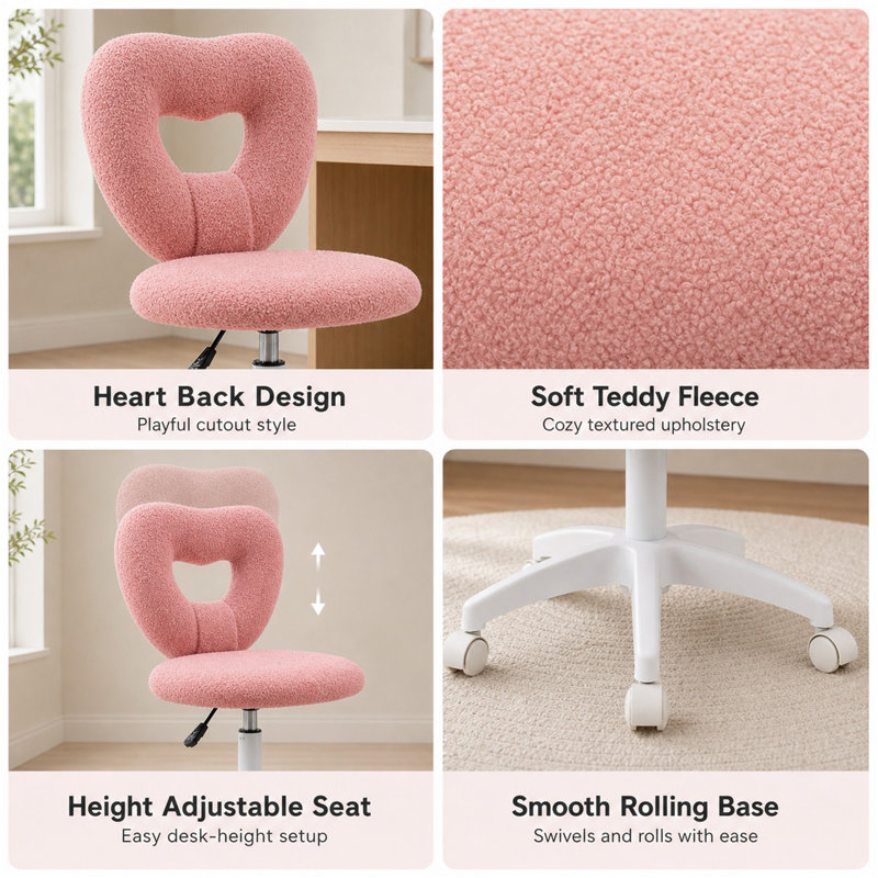 Fauteuil de bureau sans accoudoirs Durable, Pink