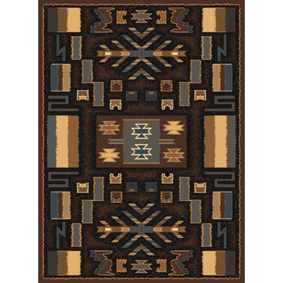 Tapis brun à motif autochtone Hyacinthe