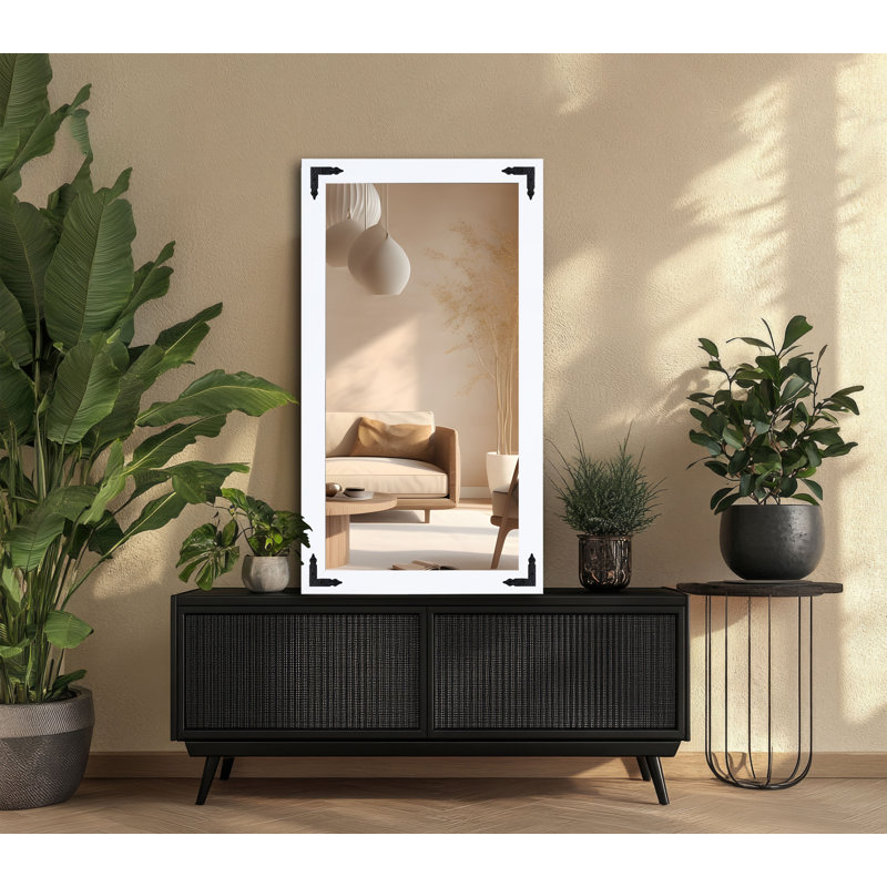 Heavner Flat Wall Mirror, 47.5" H x 23.5" W, White