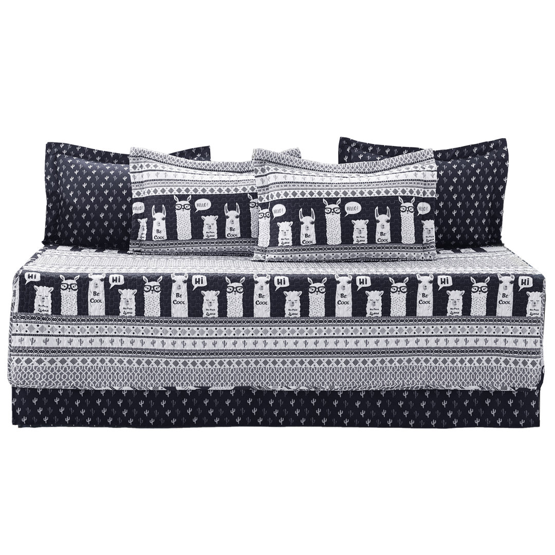 Llama Stripe 6 - Piece Quilt Set (Set of 6) Lush Decor
